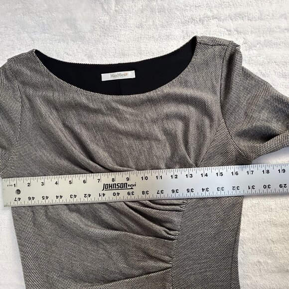 MaxMara Womens Gray Long Sleeve Ruched Knee-Length Sheath Dress Gray Italy Made - Picture 7 of 8